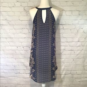 ASTR BOHO Drawstring Neck Hi-Low Dress LNC